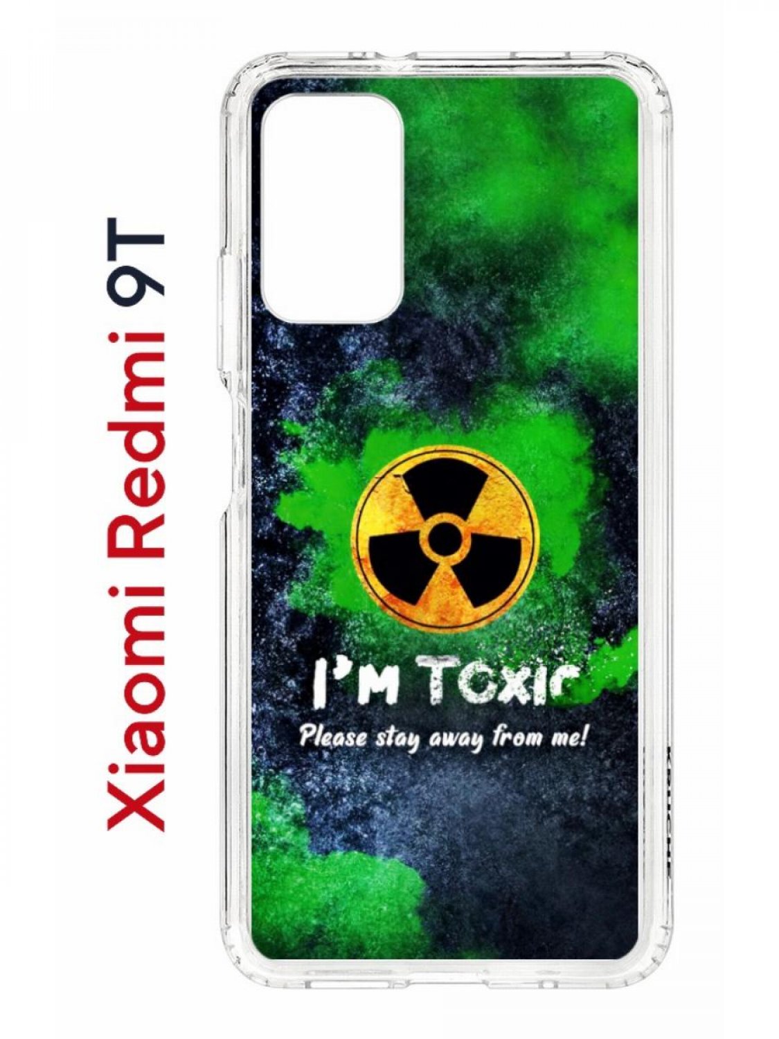 Чехол на Redmi 9T с принтом Kruche Print Toxic,противоударный бампер,с защитой камеры