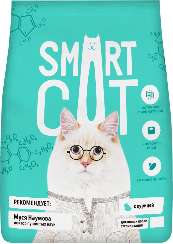 фото Сухой корм для кошек smart cat курица, для стерилизованных, 400г