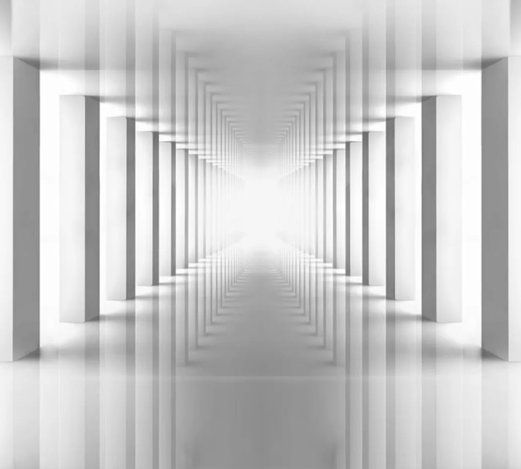 Фотообои Photostena 3D белый коридор с колоннами 3 x 2,7 м