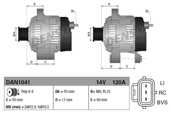 

DENSO Генератор DENSO DAN1041