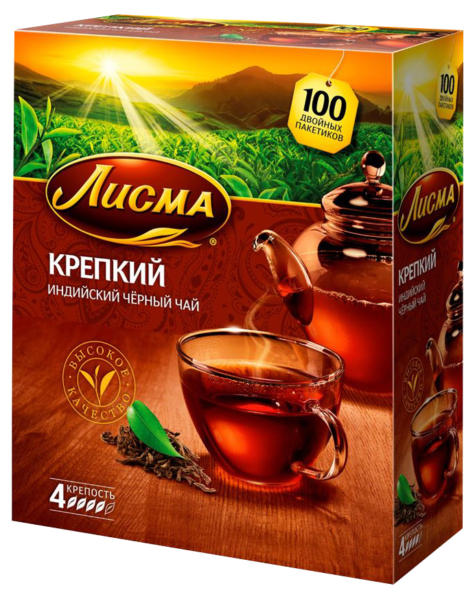 Чай черный Лисма Крепкий в пакетиках 2 г х 100 шт