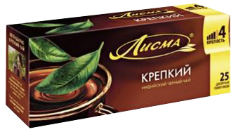 Чай черный Лисма Крепкий в пакетиках 2 г х 25 шт 27 упаковок