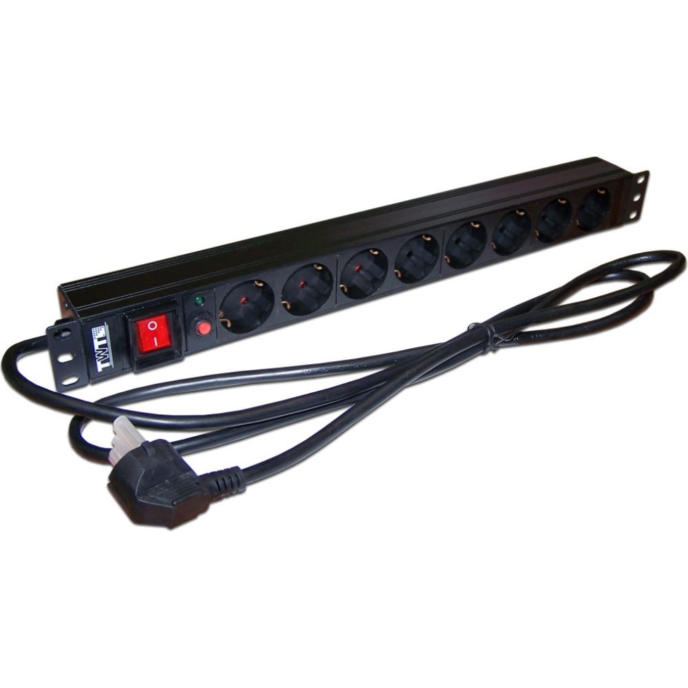 

TWT Блок розеток 19 8 шт. Schuko, 16A 250V, шнур питания 3.0 м PDU19-16A8P-3.0, Белый