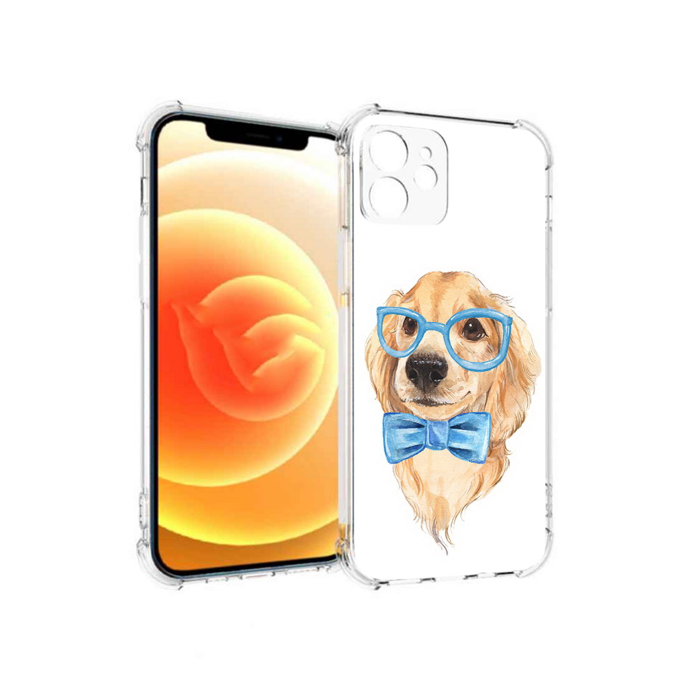 

Чехол MyPads Tocco для Apple iPhone 12 Собака интеллигент (PT157543.607.159), Прозрачный, Tocco