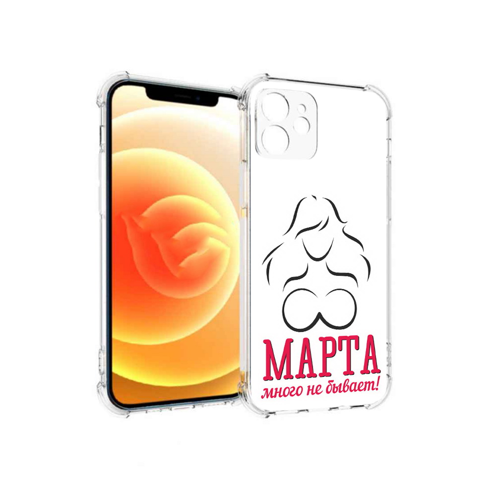 

Чехол MyPads Tocco для Apple iPhone 12 8 марта много не бывает (PT157543.607.17), Прозрачный, Tocco
