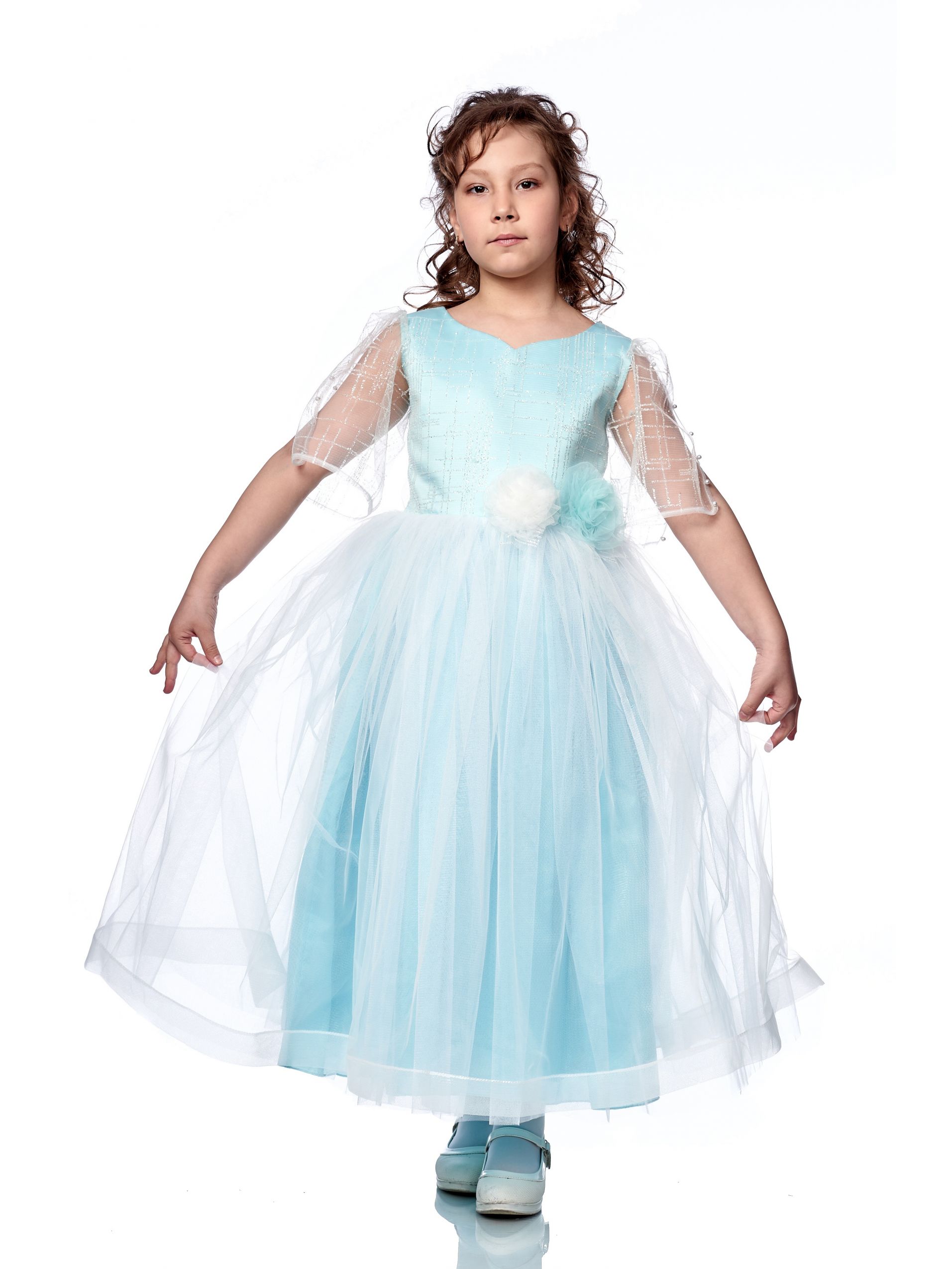 Платье для девочек MNL Кристина цв. голубой; бирюзовый р. 122