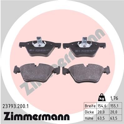 Тормозные колодки ZIMMERMANN дисковые 23793.200.1