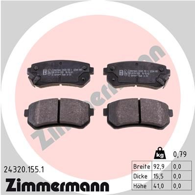 

Тормозные колодки ZIMMERMANN дисковые 24320.155.1