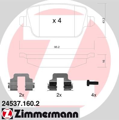 

Тормозные колодки ZIMMERMANN дисковые 24537.160.2