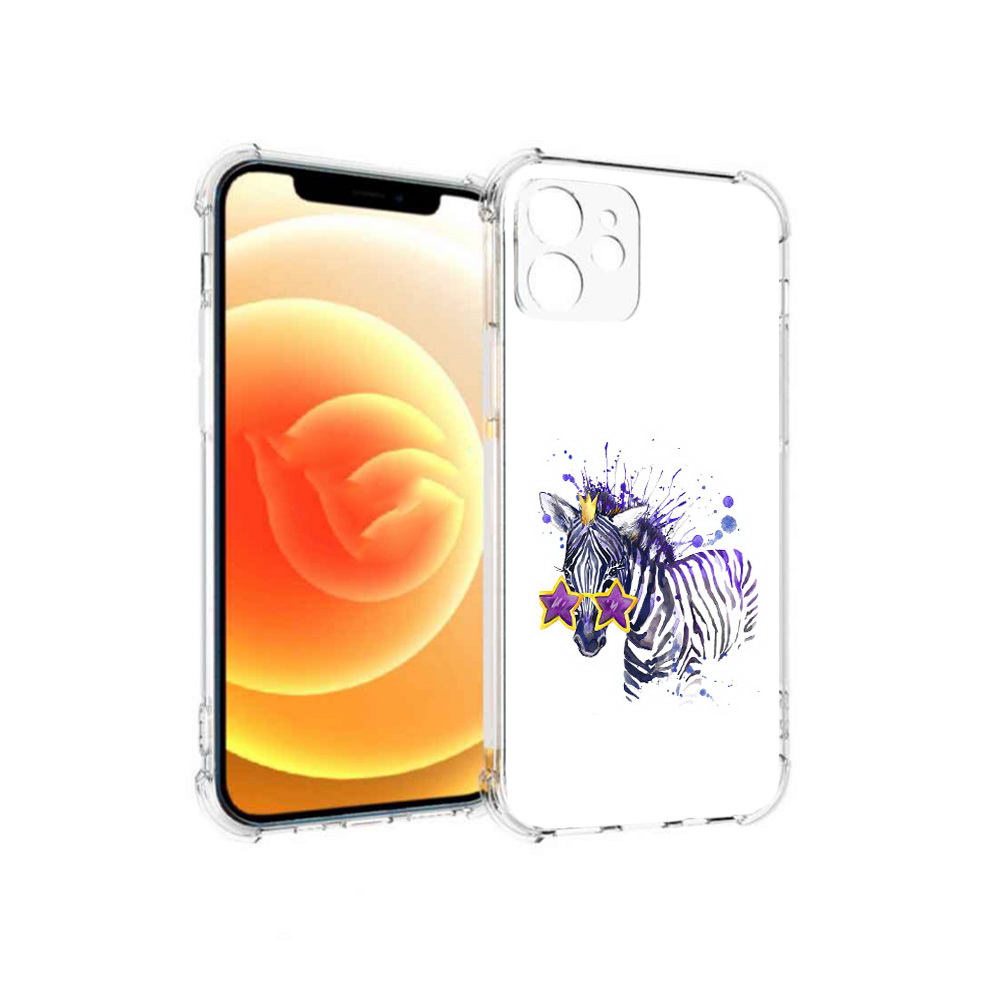 

Чехол MyPads Tocco для Apple iPhone 12 акварельная зебра (PT157543.607.215), Прозрачный, Tocco