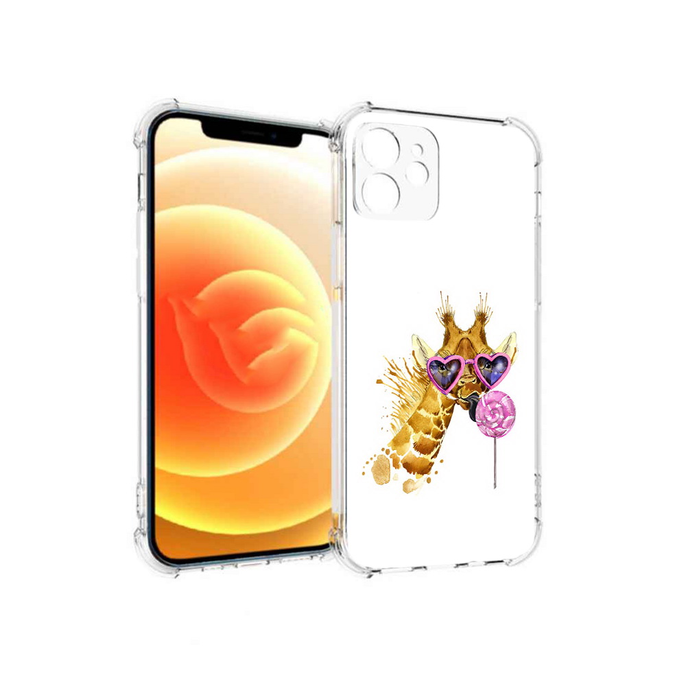 

Чехол MyPads Tocco для Apple iPhone 12 акварельный жираф (PT157543.607.217), Прозрачный, Tocco
