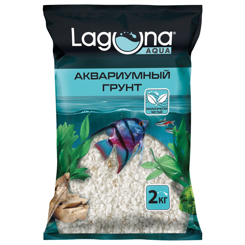 

Грунт для аквариума Laguna мраморная крошка, белый, 5-10мм, 2кг