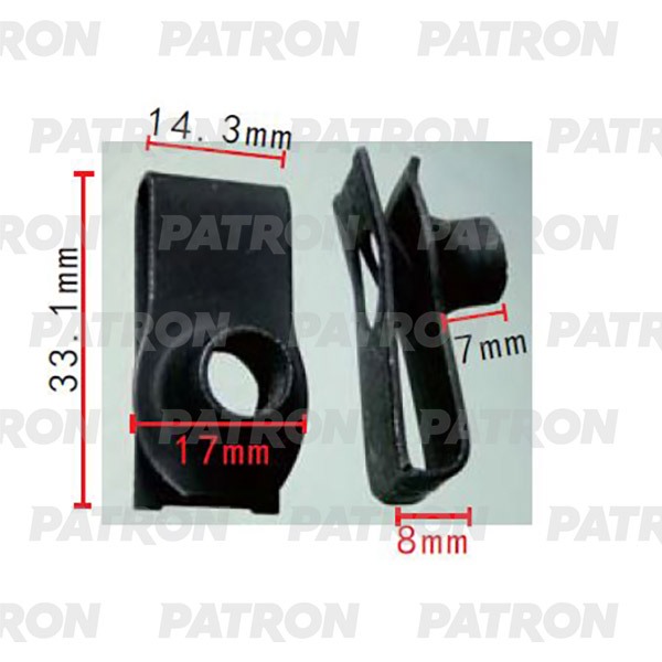 

PATRON P37-2231 Вставка под винт Ford,GM Применяемость Скоба под винт M8 T=33.1, F=17.0 10