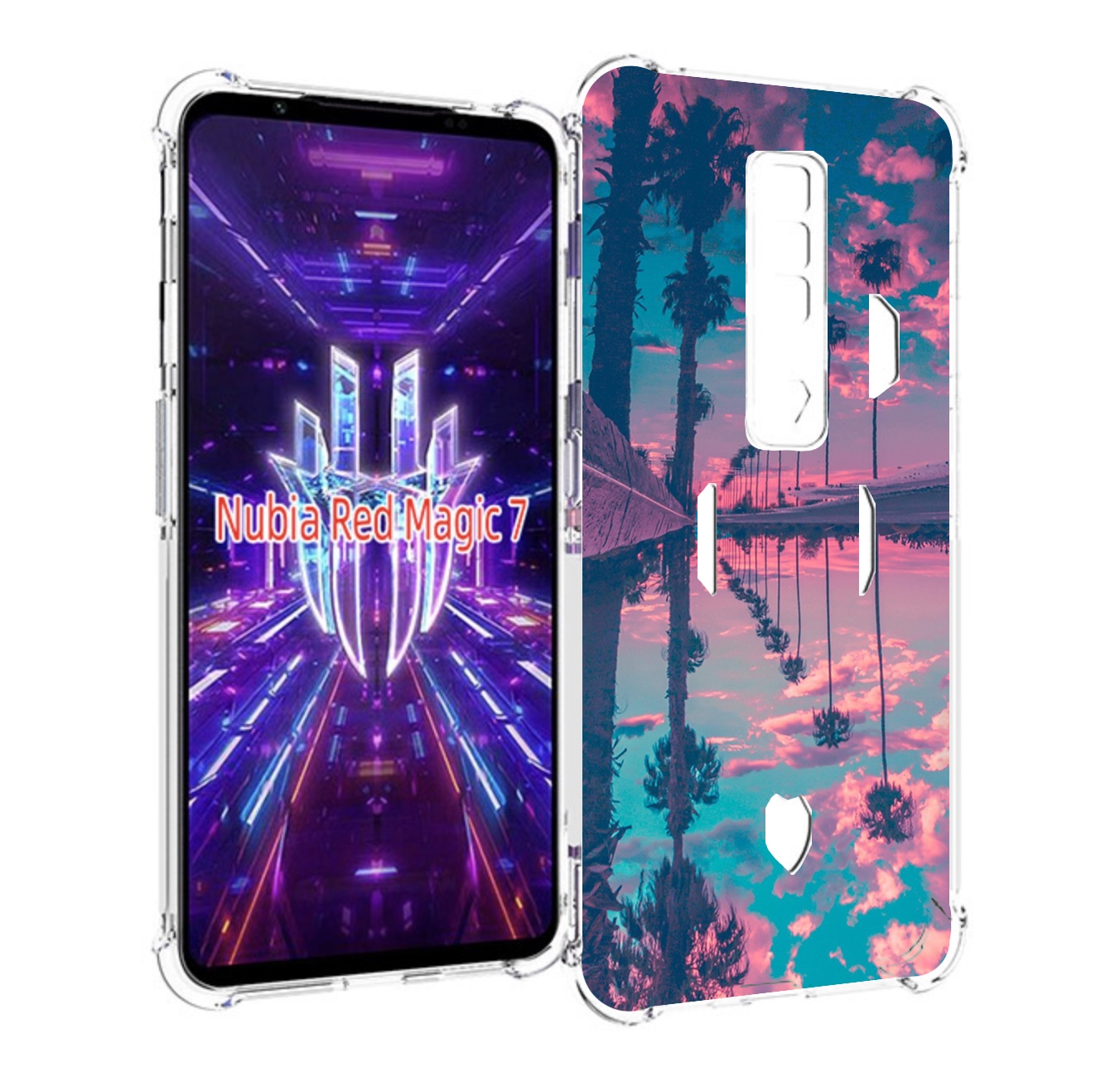 

Чехол MyPads отражение-пальм для ZTE Nubia Red Magic 7, Прозрачный, Tocco