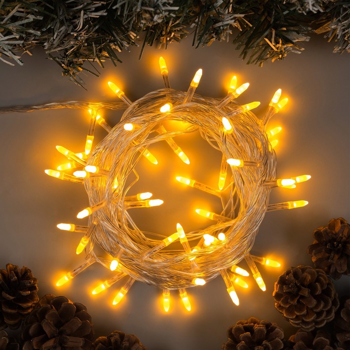 фото Световая гирлянда новогодняя luazon lighting с насадками игла 1080525 10 м желтый