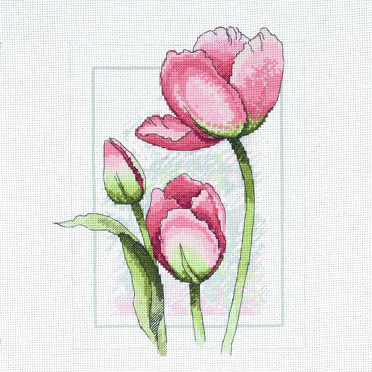 

Набор для вышивания крестом Созвездие "Тюльпаны" 20*25см