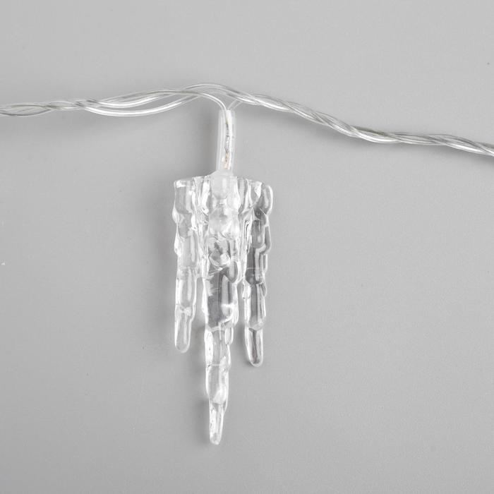 фото Гирлянда нить 5м льдинка, ip20, прозр. нить, 20 led, свечение мульти, мигание, 220 в luazon lighting