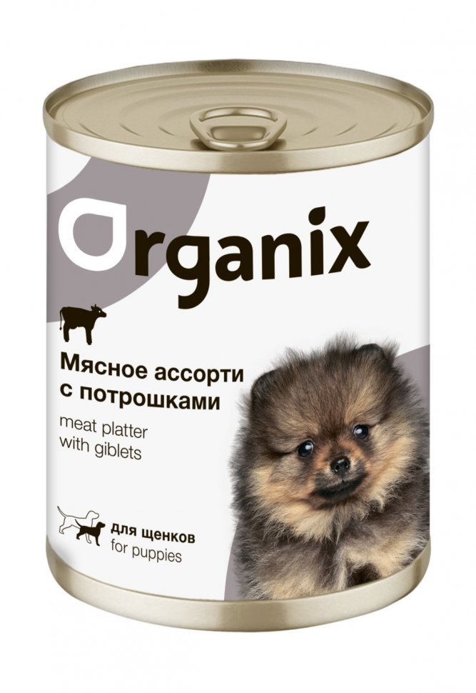 

Влажный корм для щенков Organix Мясное ассорти с потрошками, 400г, ORGANIX МЯСНОЕ АССОРТИ для щенков с потрошками (400 гр)