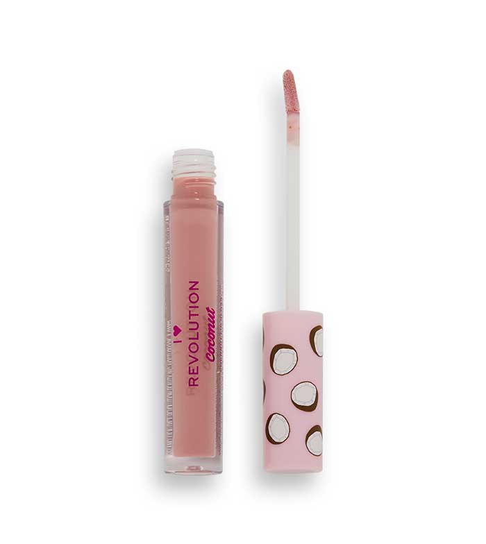 Блеск для губ I Heart Revolution Lip Gloss Tasty Coconut Nude Coconut Meringue блеск для губ i heart revolution lip gloss cherry cola прозрачный с шиммером 7 мл