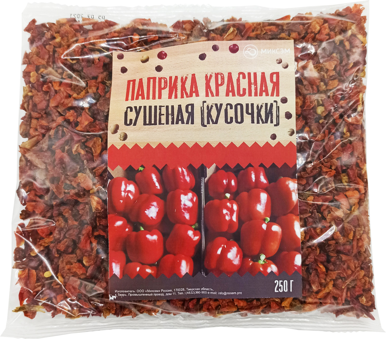 

Паприка Миксэм (сушеная кусочками), 250 г