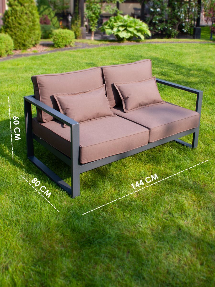 Диван Callisto mobili М401.3Е04 Шоколад 80х144х60 Лагуна двухместн с двумя подлокотниками