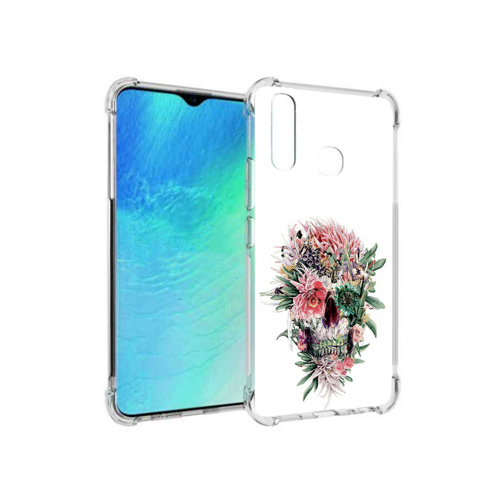 

Чехол MyPads Tocco для Vivo Y19 череп из цветов (PT140444.419.677), Прозрачный, Tocco
