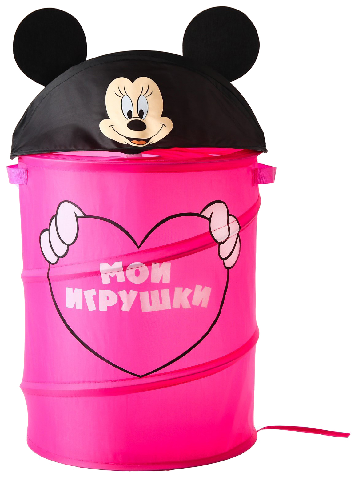 фото Корзина для игрушек мои игрушки минни маус с ручками и крышкой disney