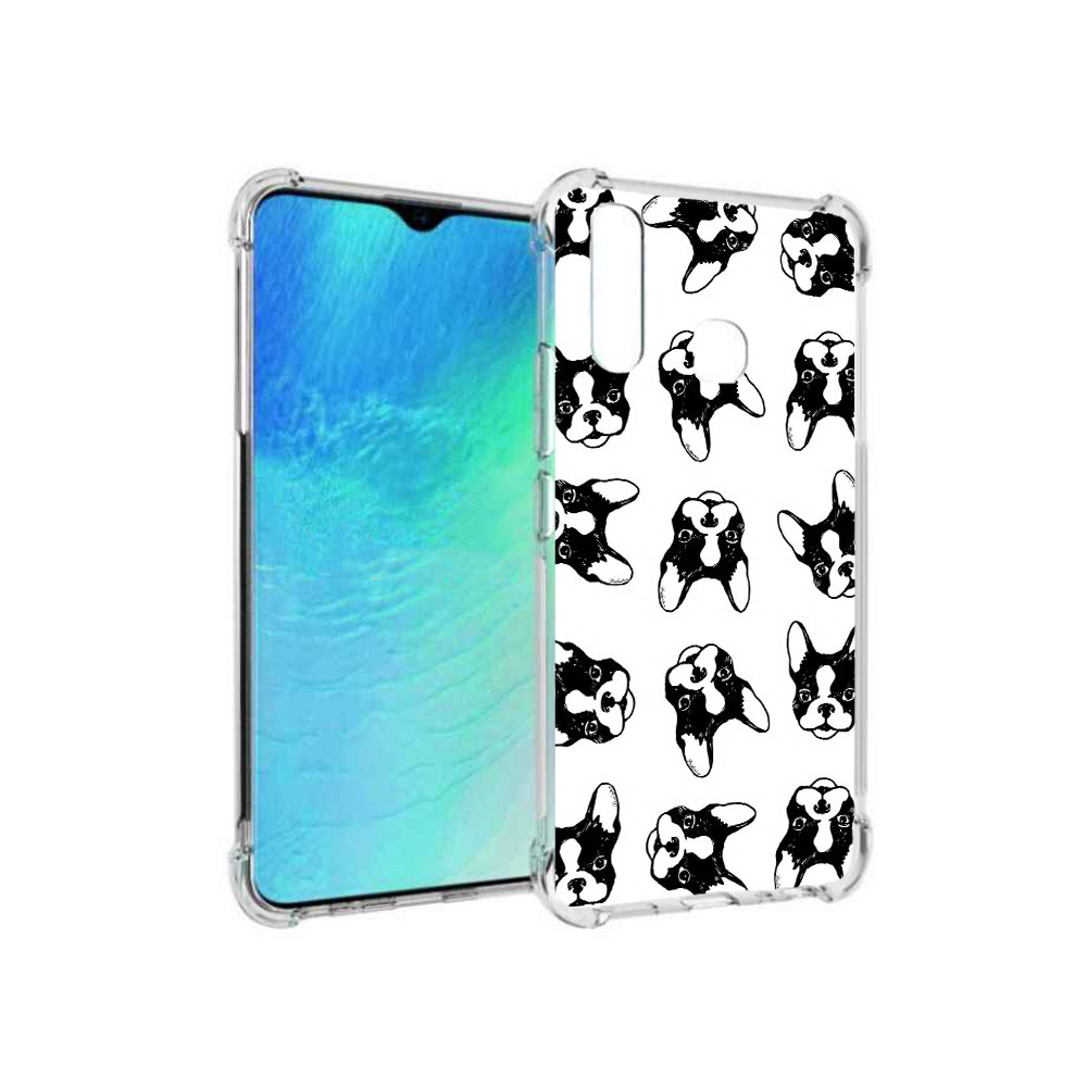 

Чехол MyPads Tocco для Vivo Y19 черно белые собачки (PT140444.419.683), Прозрачный, Tocco