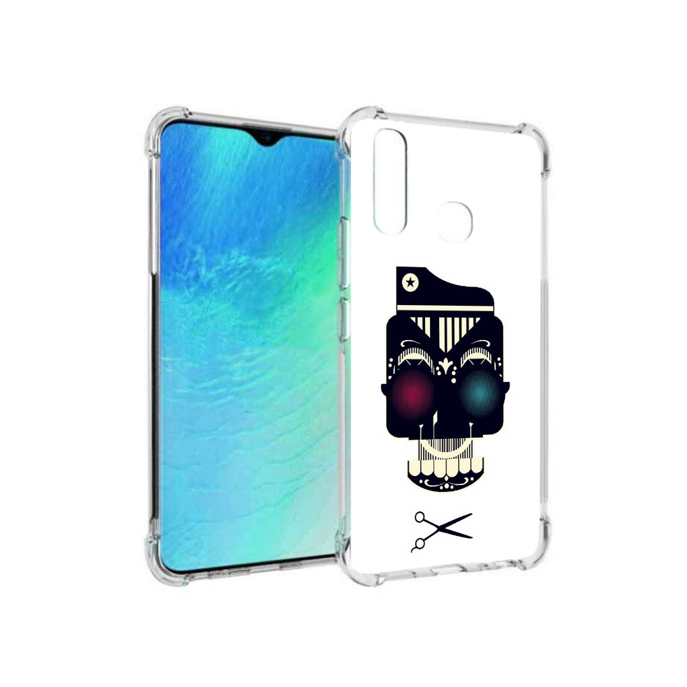 

Чехол MyPads Tocco для Vivo Y19 черно белый скелет с яркими глазами (PT140444.419.687), Прозрачный, Tocco