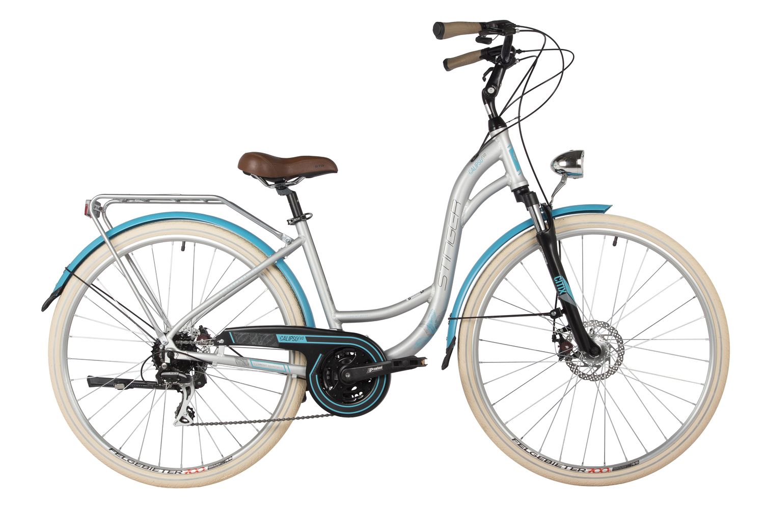 Городской велосипед Stinger Calipso Evo (2021) серый 17