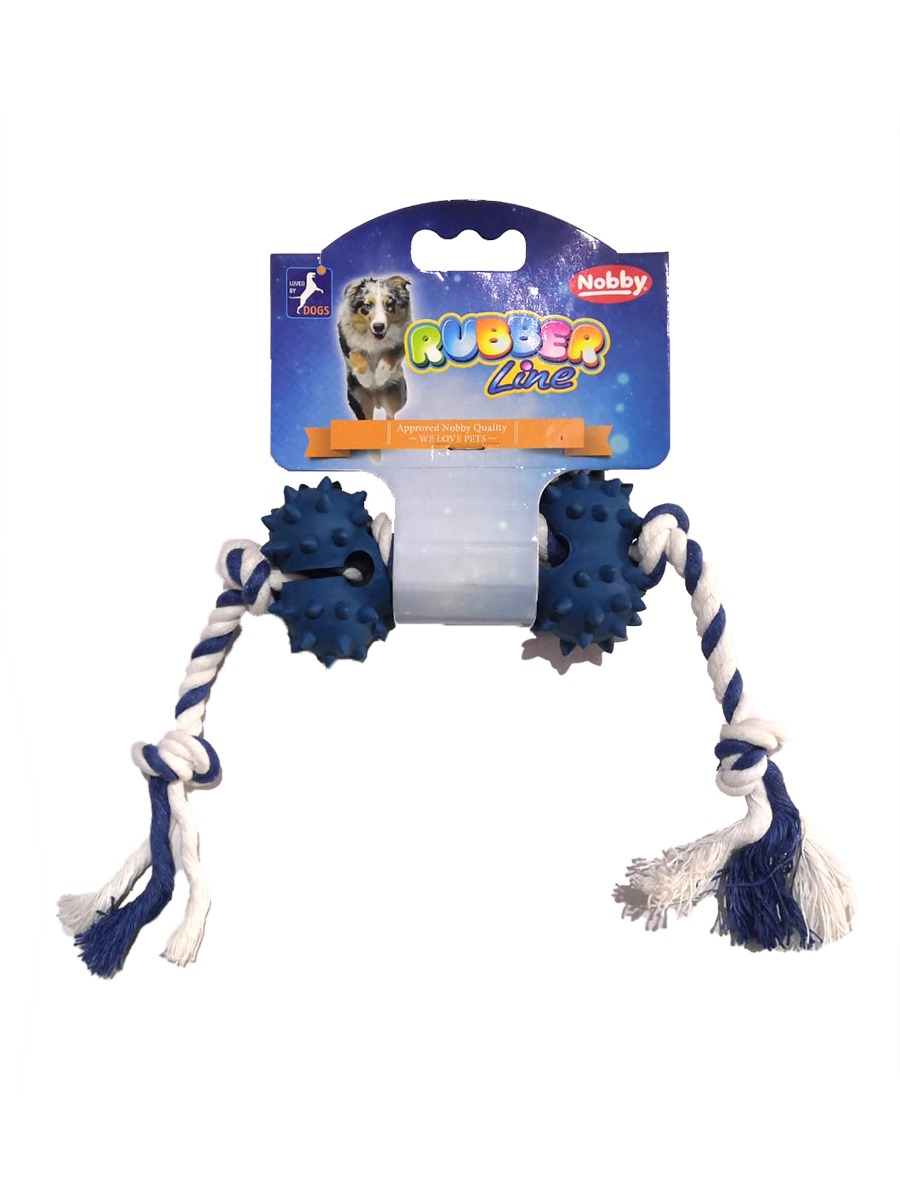 

Игрушка для собак NOBBY Косточка с веревкой 8см, резина, Косточка с веревкой