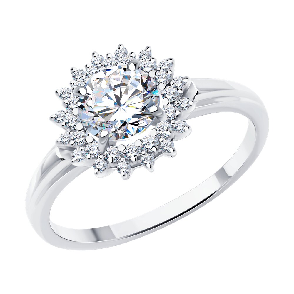 

Кольцо помолвочное из золота р. 17,5 SOKOLOV 9010179-5, бриллиант искусственный, 9010179-5