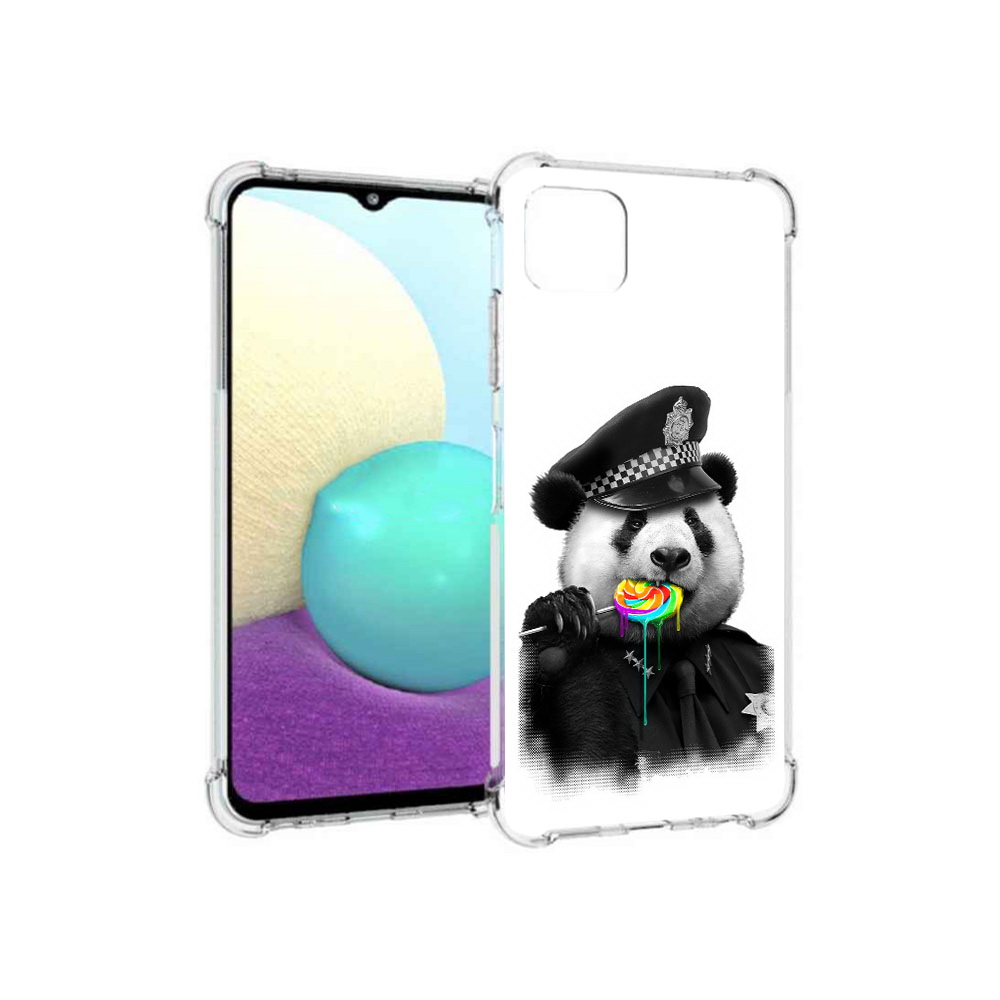 

Чехол MyPads Tocco для Samsung Galaxy A22s 5G Панда полиция (PT226906.544.130), Прозрачный, Tocco