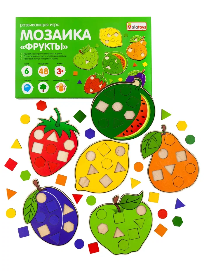 фото Мозаика сортер фрукты alatoys развивающая монтессори