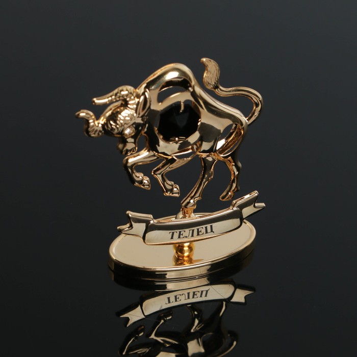 

Сувенир знак зодиака «Телец», 4x6x9 см, с кристаллами, Разноцветный