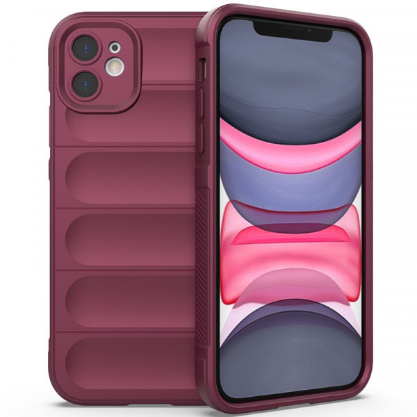 

Противоударный чехол Epik Flex Silicone для iPhone 11 с защитой камеры и микрофиброй, Бордовый