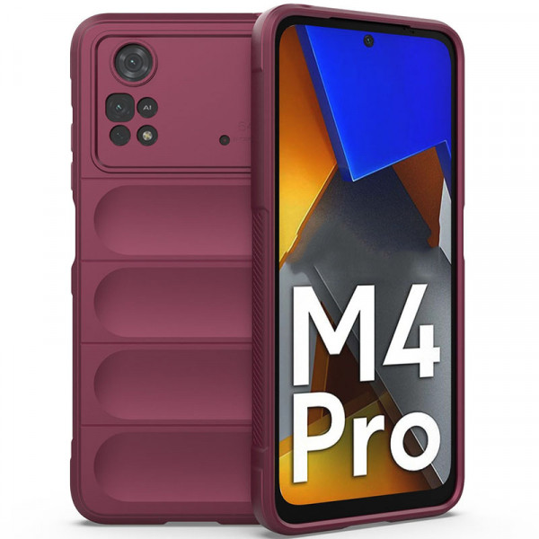 

Чехол Epik Flex Silicone для Poco M4 Pro 4G с защитой камеры и микрофиброй, Бордовый