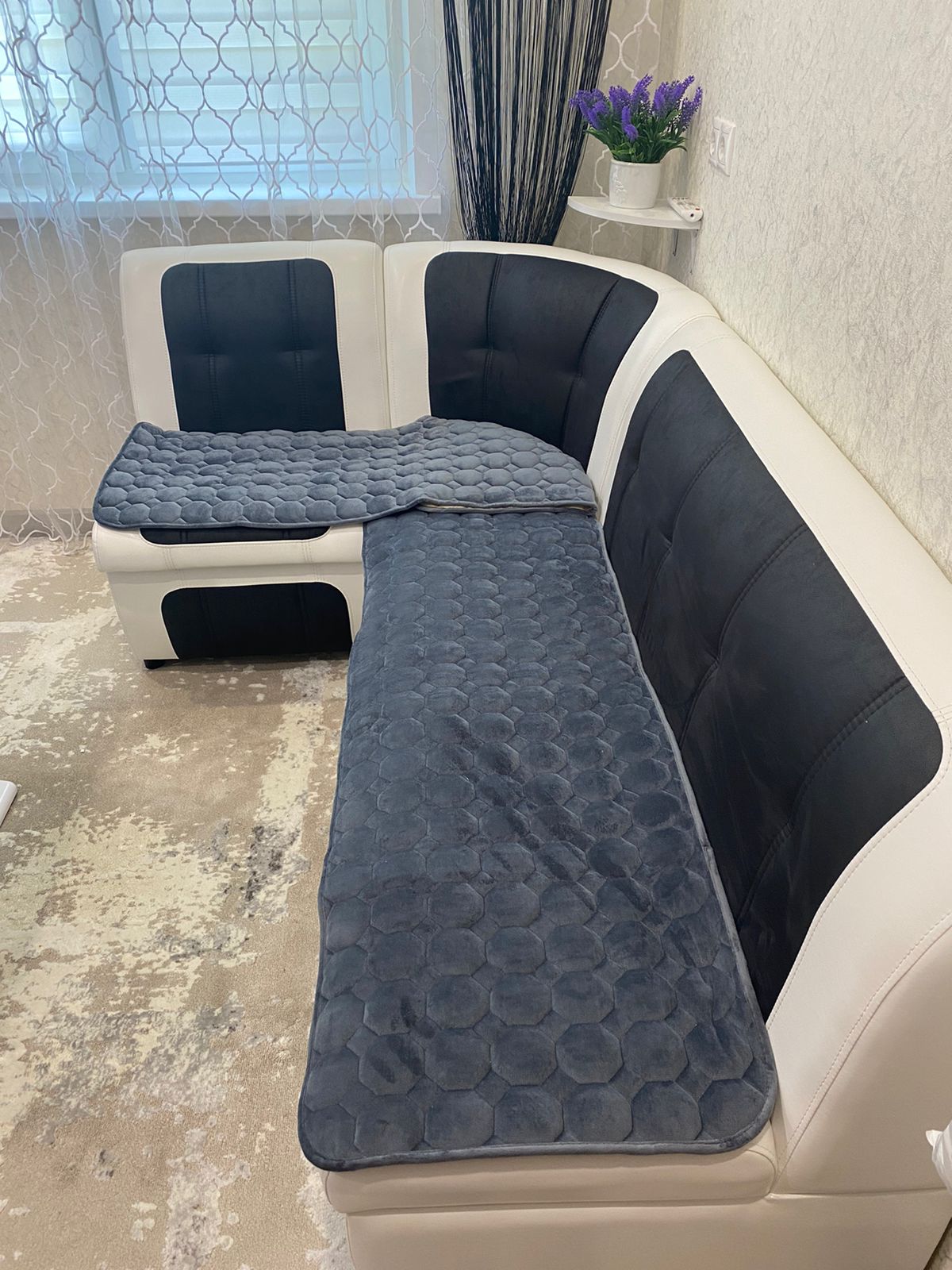 Комплект накидок на кухонный уголок Home Comfort 150х50см 2шт графит 2500₽