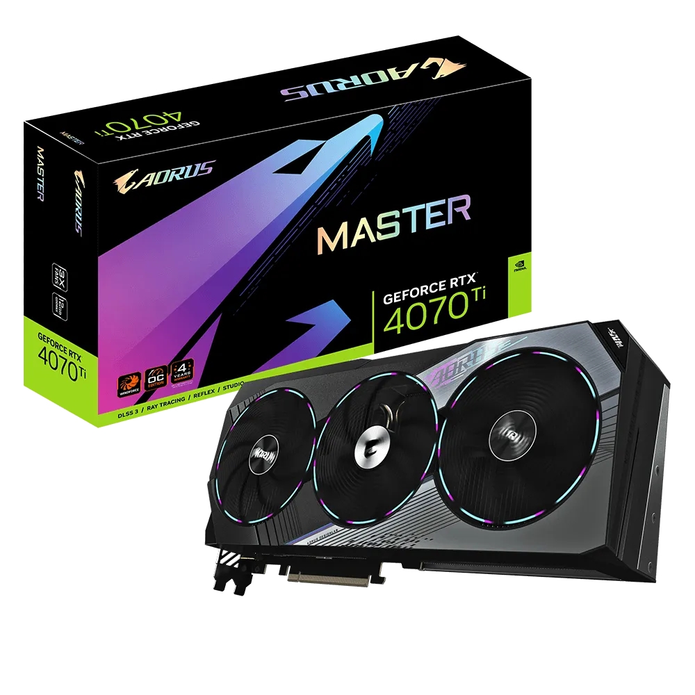 Видеокарта GIGABYTE NVIDIA GeForce RTX 4070 Ti AORUS MASTER (GV-N407TAORUS M-12GD)