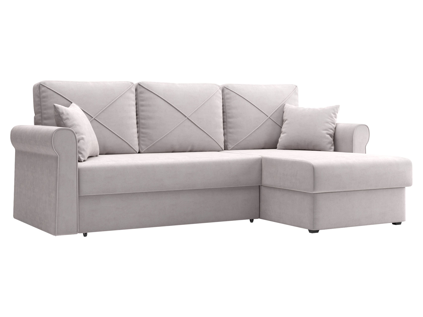 

Угловой диван Первый Мебельный Роланд Бежевый, велюр