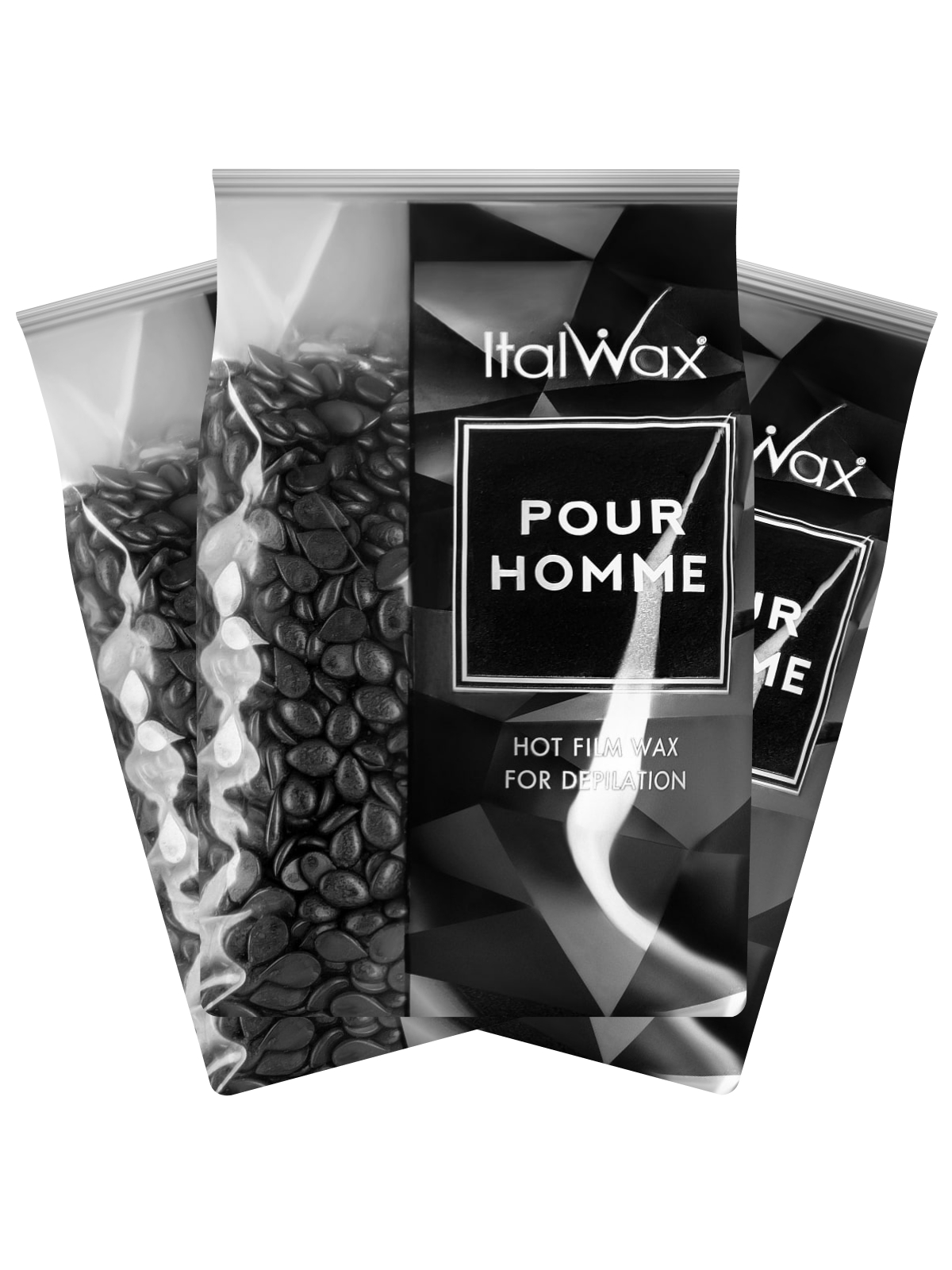 фото Воск для депиляции italwax в гранулах, пленочный, для лица набор 3 шт., pour homme, 1 кг