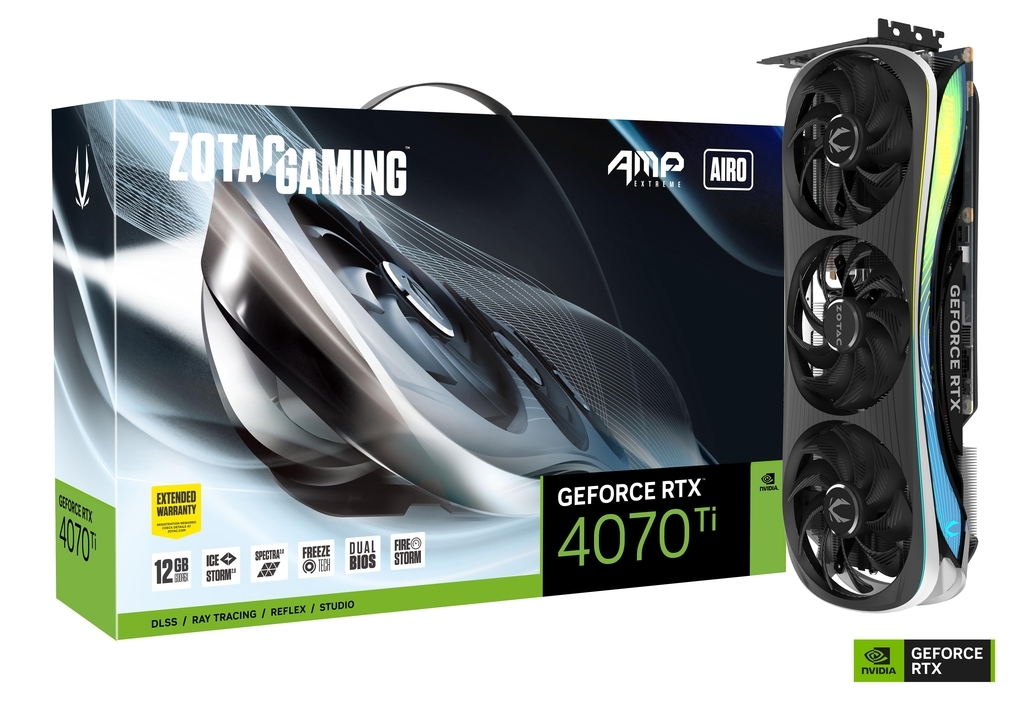 фото Видеокарта zotac nvidia geforce rtx 4070 ti gaming amp extreme airo (zt-d40710b-10p)