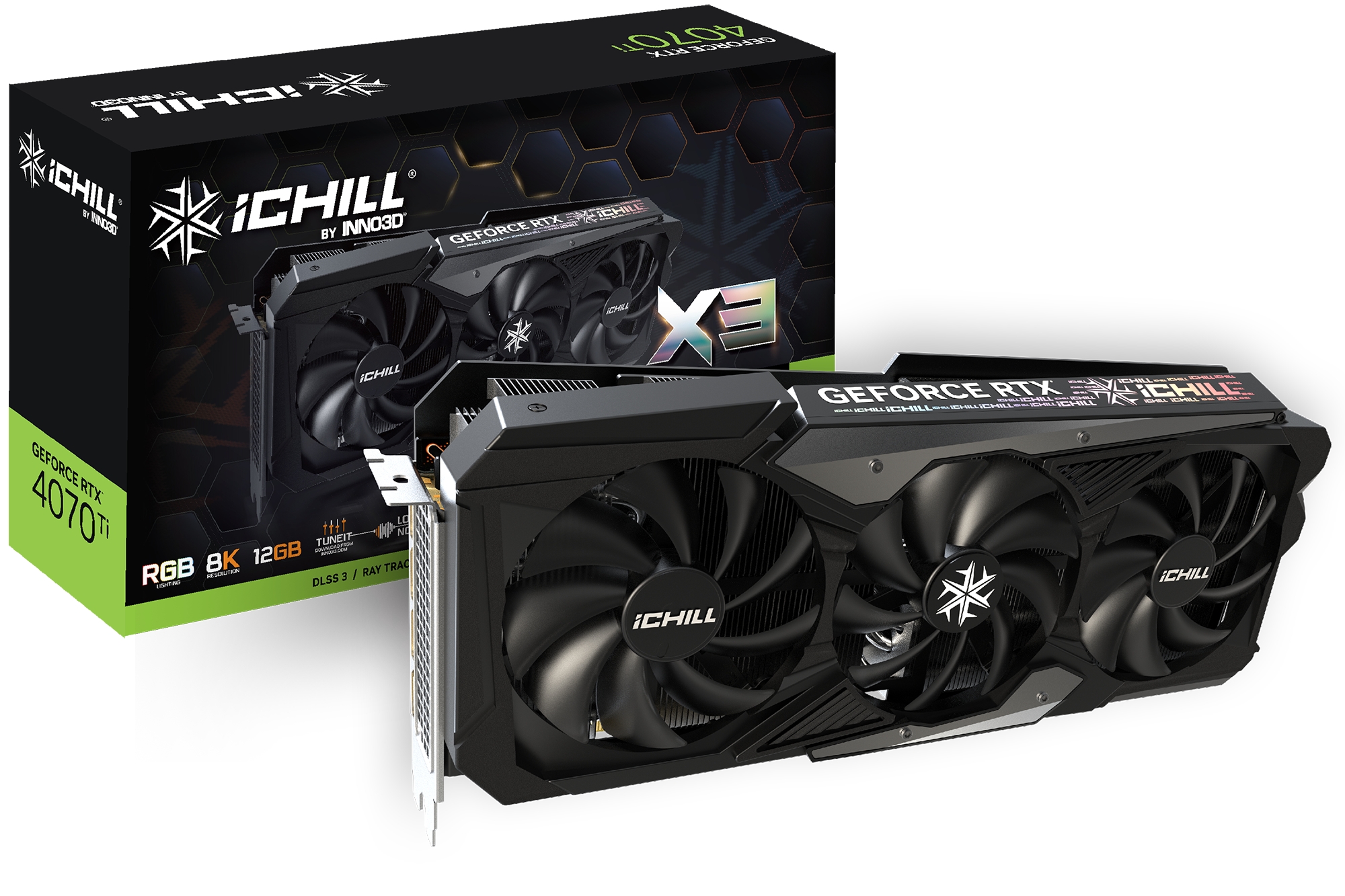 

Видеокарта Inno3D NVIDIA GeForce RTX 4070 Ti ICHILL X3 (GEFORCE RTX 4070 Ti ICHILL X3), GeForce RTX 4070 Ti ICHILL X3