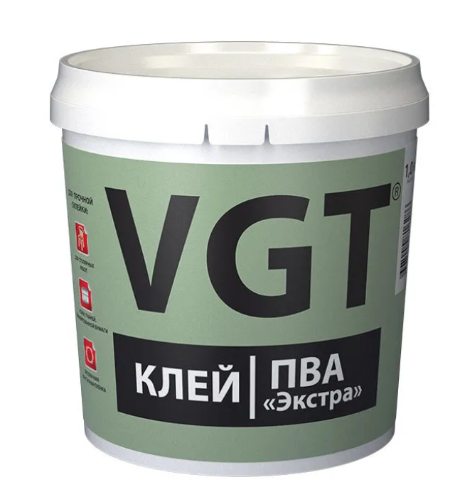 

Клей ПВА VGT Экстра 1.0 кг, Белый, экстра
