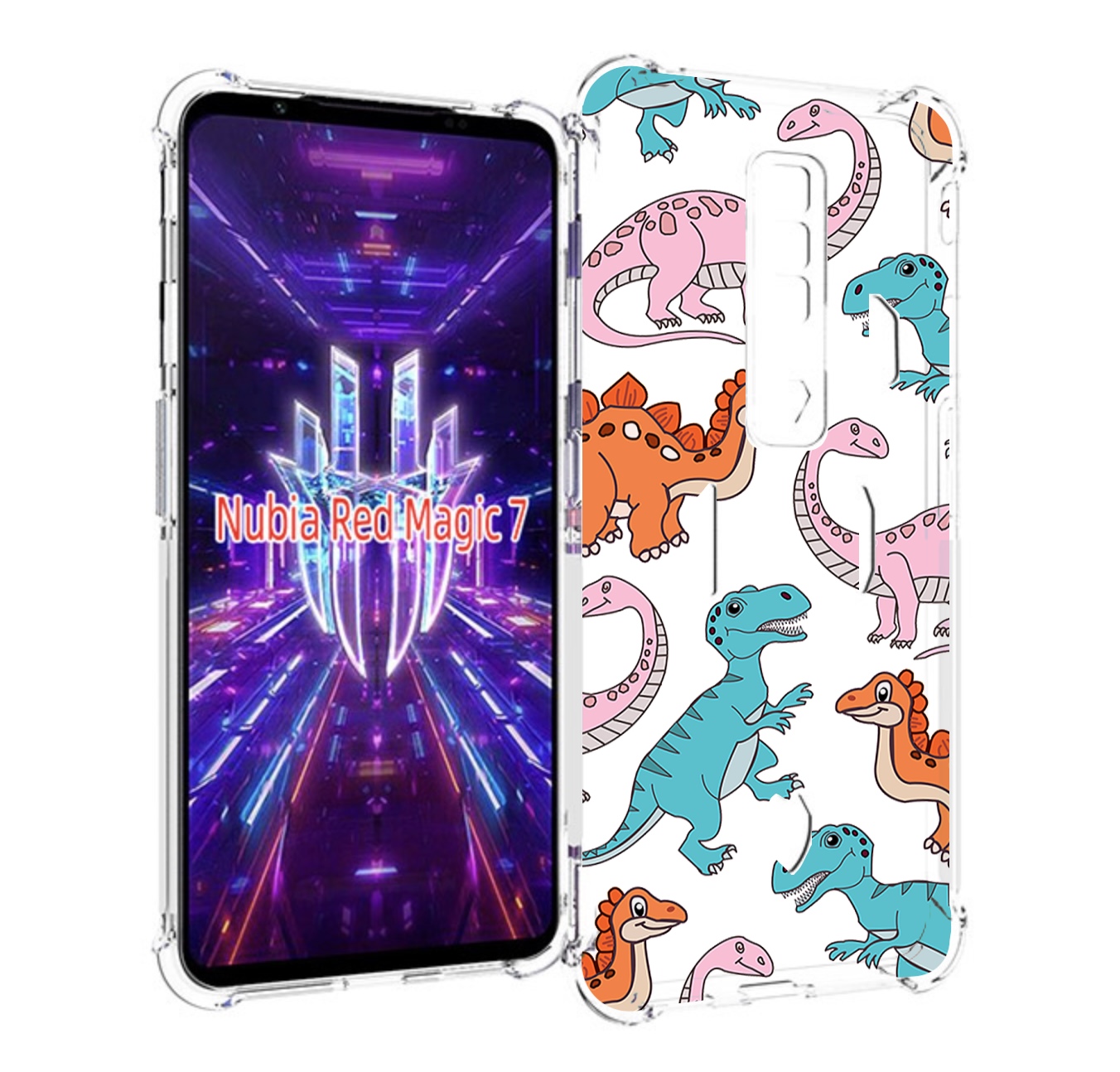 

Чехол MyPads разные-динозаврики для ZTE Nubia Red Magic 7, Прозрачный, Tocco