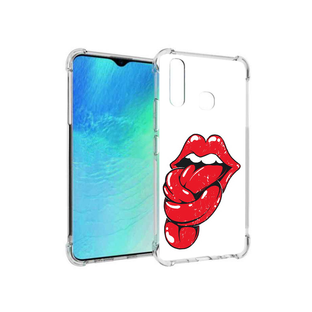 

Чехол MyPads Tocco для Vivo Y19 яркие губы с языком (PT140444.419.705), Прозрачный, Tocco