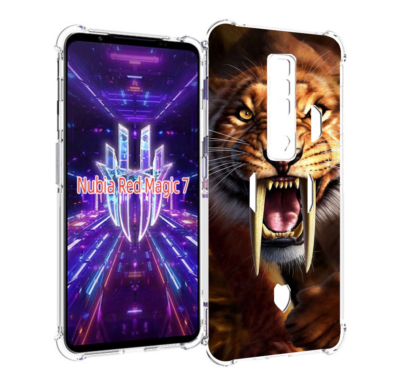 

Чехол MyPads саблезубый злой тигр для ZTE Nubia Red Magic 7, Прозрачный, Tocco