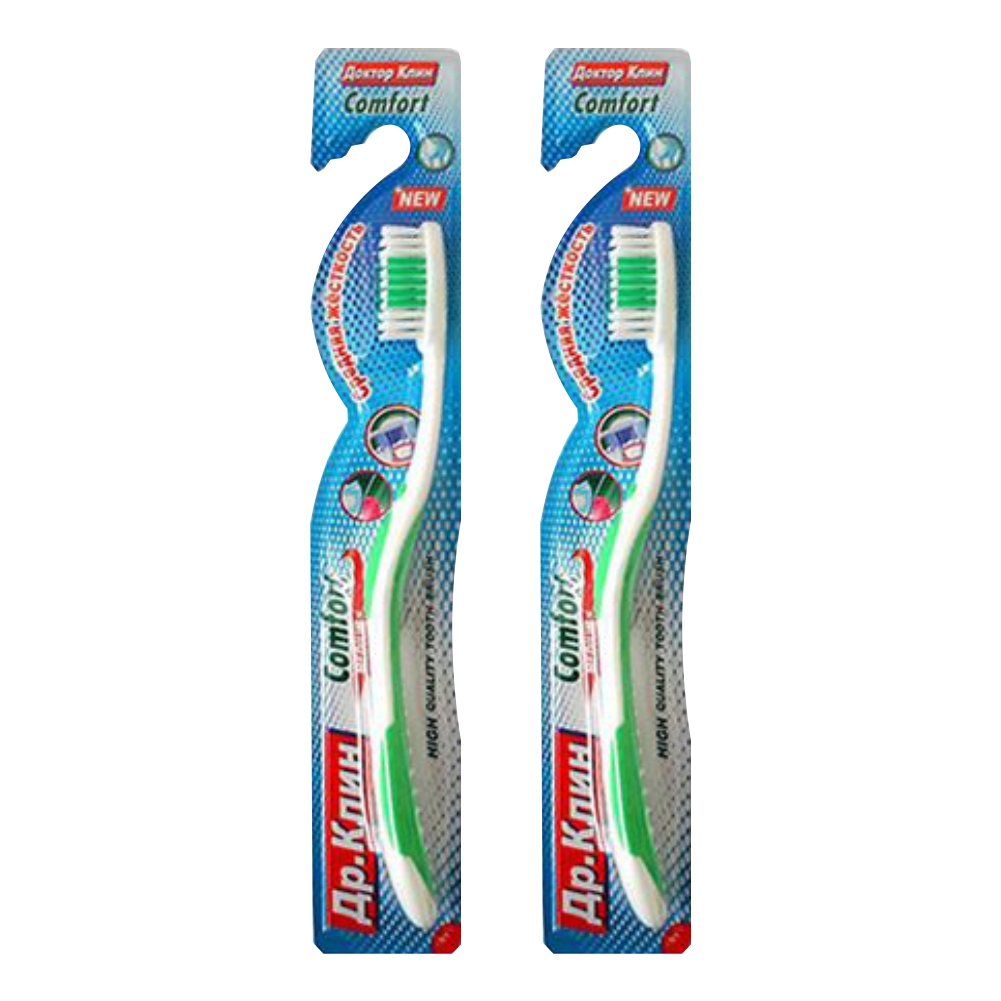 Комплект Зубная щетка DR.CLEAN Comfort Медиум х 2 шт.