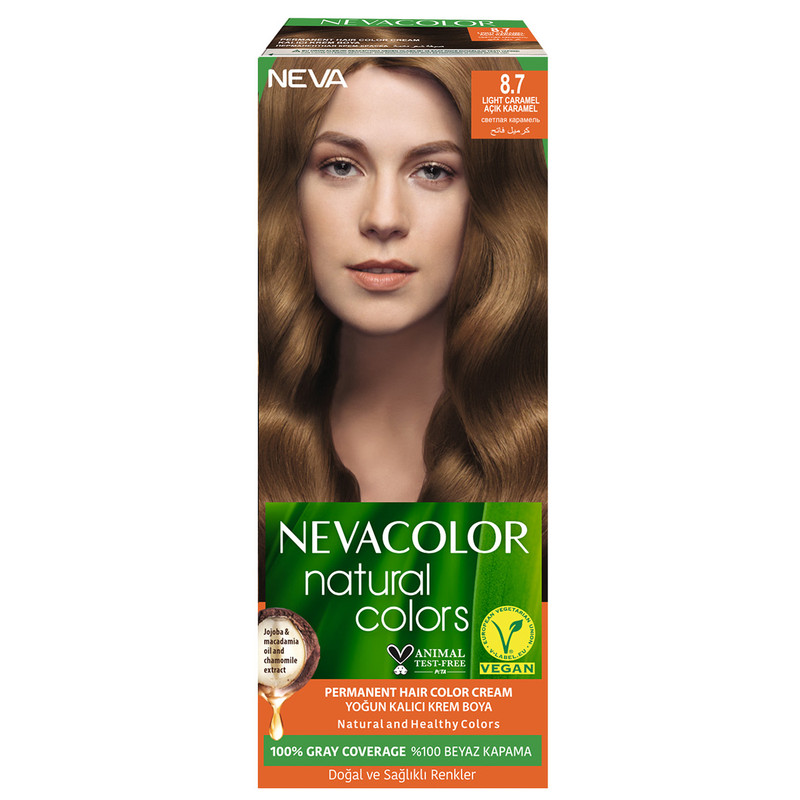 Крем-краска для волос Neva Natural Colors Стойкая 8.7 Светлая карамель крем краска для волос neva naturalis vegan стойкая 7 7 карамель