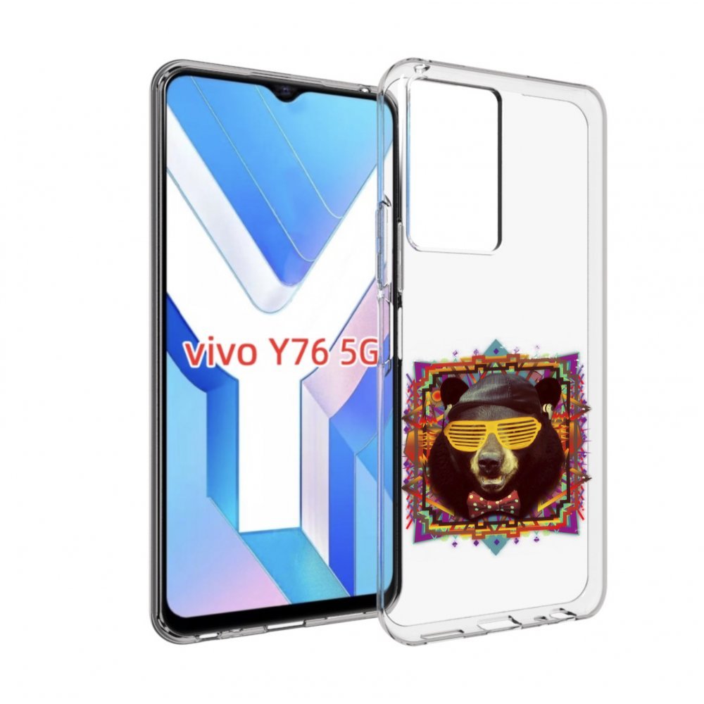 

Чехол MyPads Медведь в очках для Vivo Y76 5G, Прозрачный, Tocco